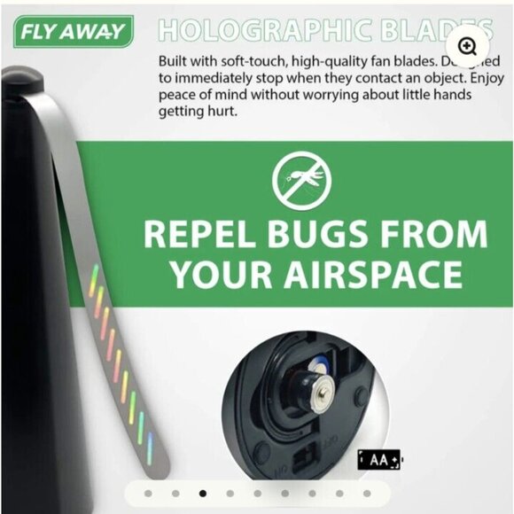 Fly Away Pest Repellent Fan Keep Pests Away From Outdoor/Indoor Tables Picnics - Picture 10 of 12